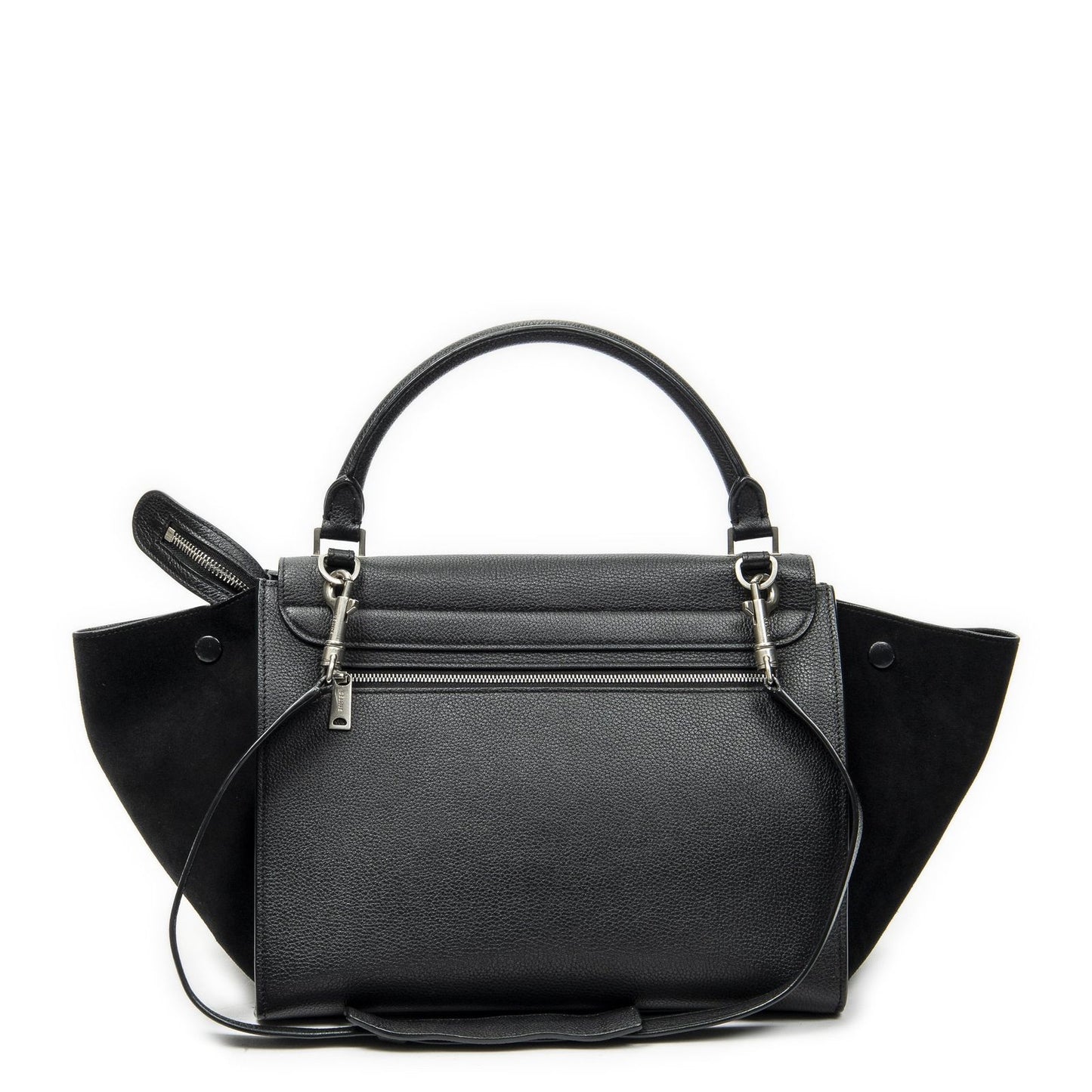 Celine Midi Trapeze Black Gray Calfskin Leather Messenger — view 5