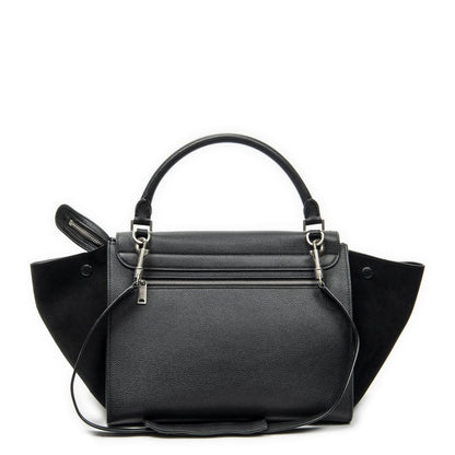 Celine Midi Trapeze Black Gray Calfskin Leather Messenger — view 5