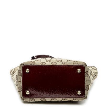 Gucci Small Eclipse Shopping Maroon Beige GG Canvas Messenger — view 6
