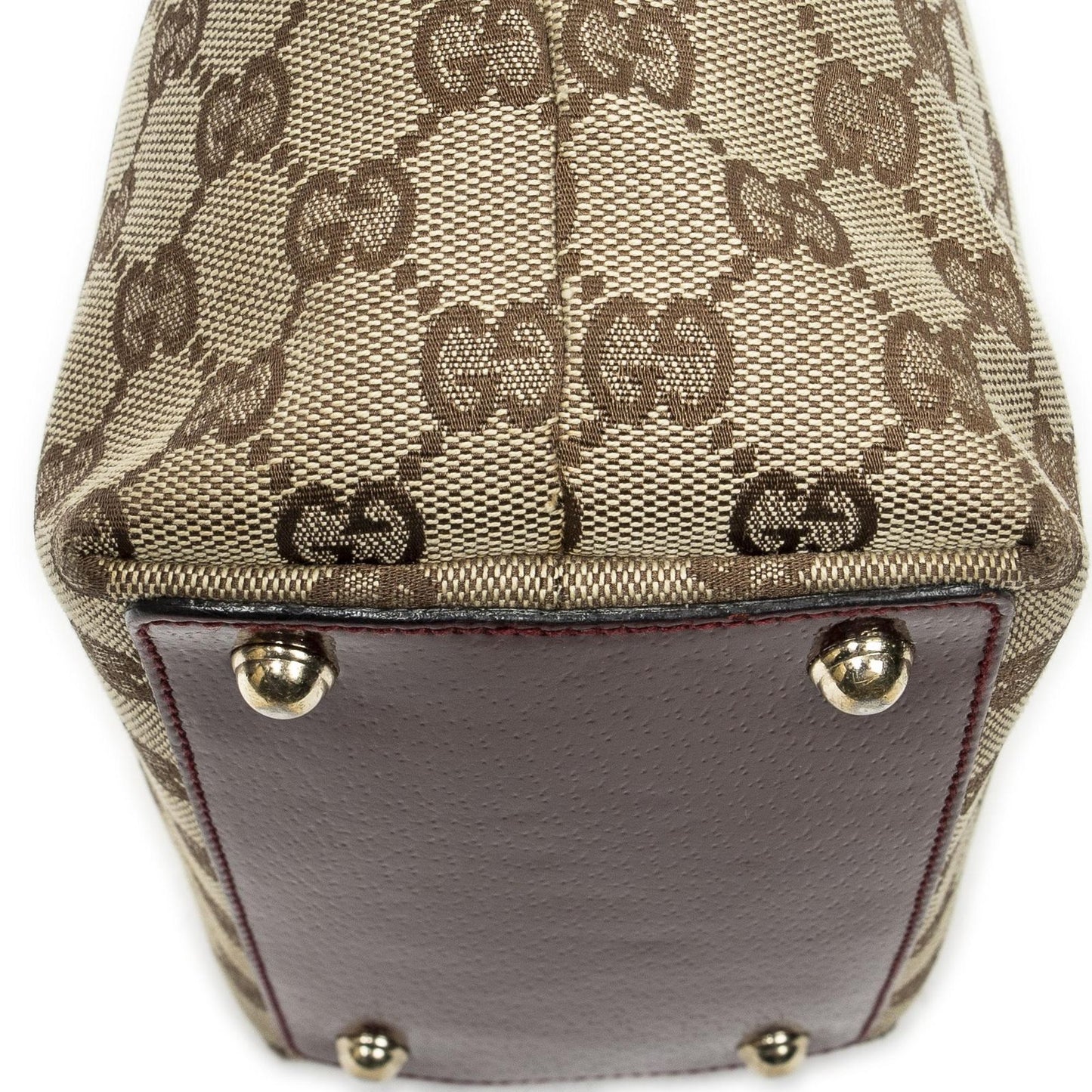 Gucci Small Eclipse Shopping Maroon Beige GG Canvas Messenger — view 7