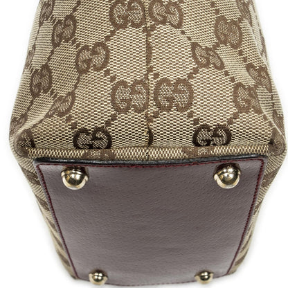 Gucci Small Eclipse Shopping Maroon Beige GG Canvas Messenger — view 7