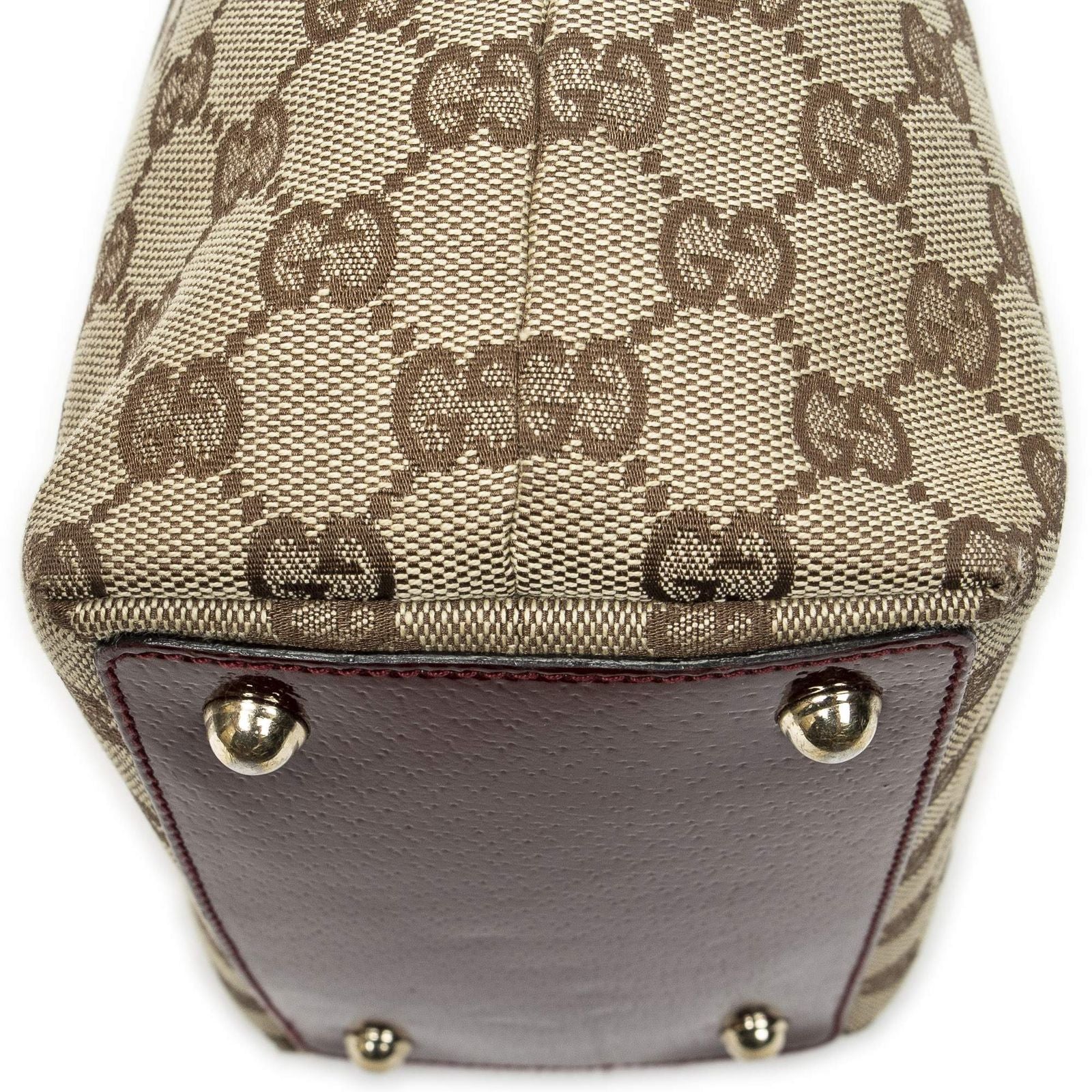 Gucci Small Eclipse Shopping Maroon Beige GG Canvas Messenger — view 8