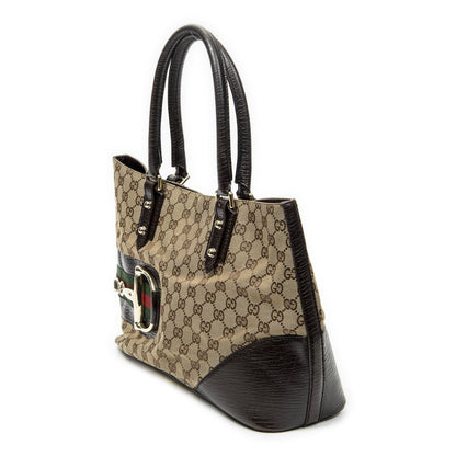 Gucci Hasla Tote Brown Beige GG Canvas — view 2
