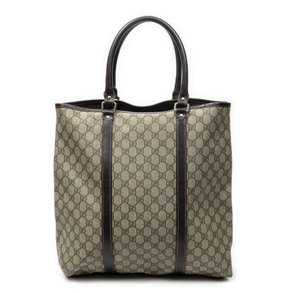 Gucci Vertical Tote Dark Brown Beige Supreme Canvas — view 5