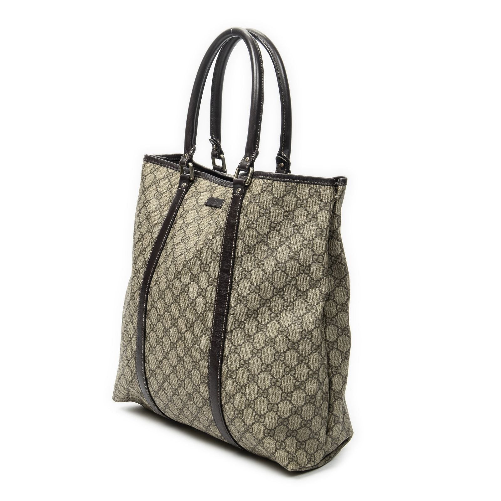 Gucci Vertical Tote Dark Brown Beige Supreme Canvas — view 2