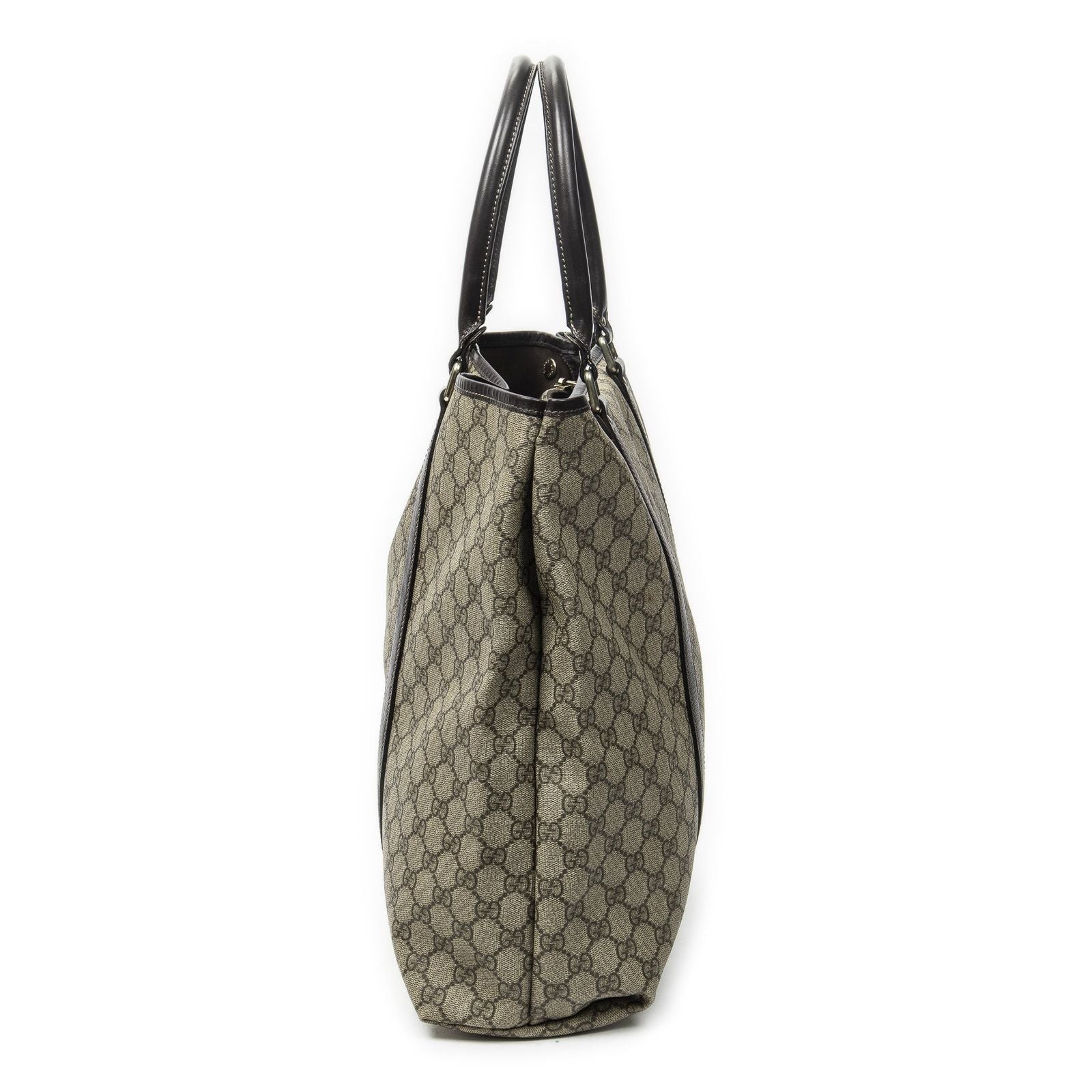 Gucci Vertical Tote Dark Brown Beige Supreme Canvas — view 3