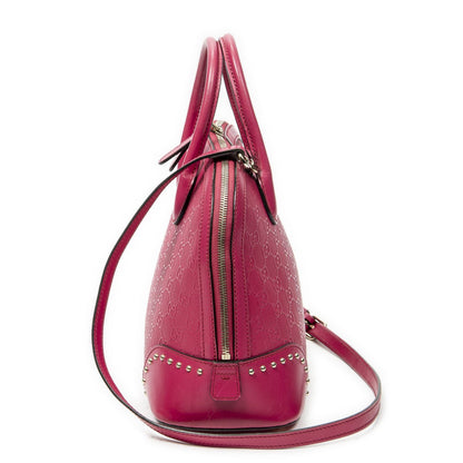 Gucci Stud Dome Tote Fuchsia Pink Guccissima — view 3