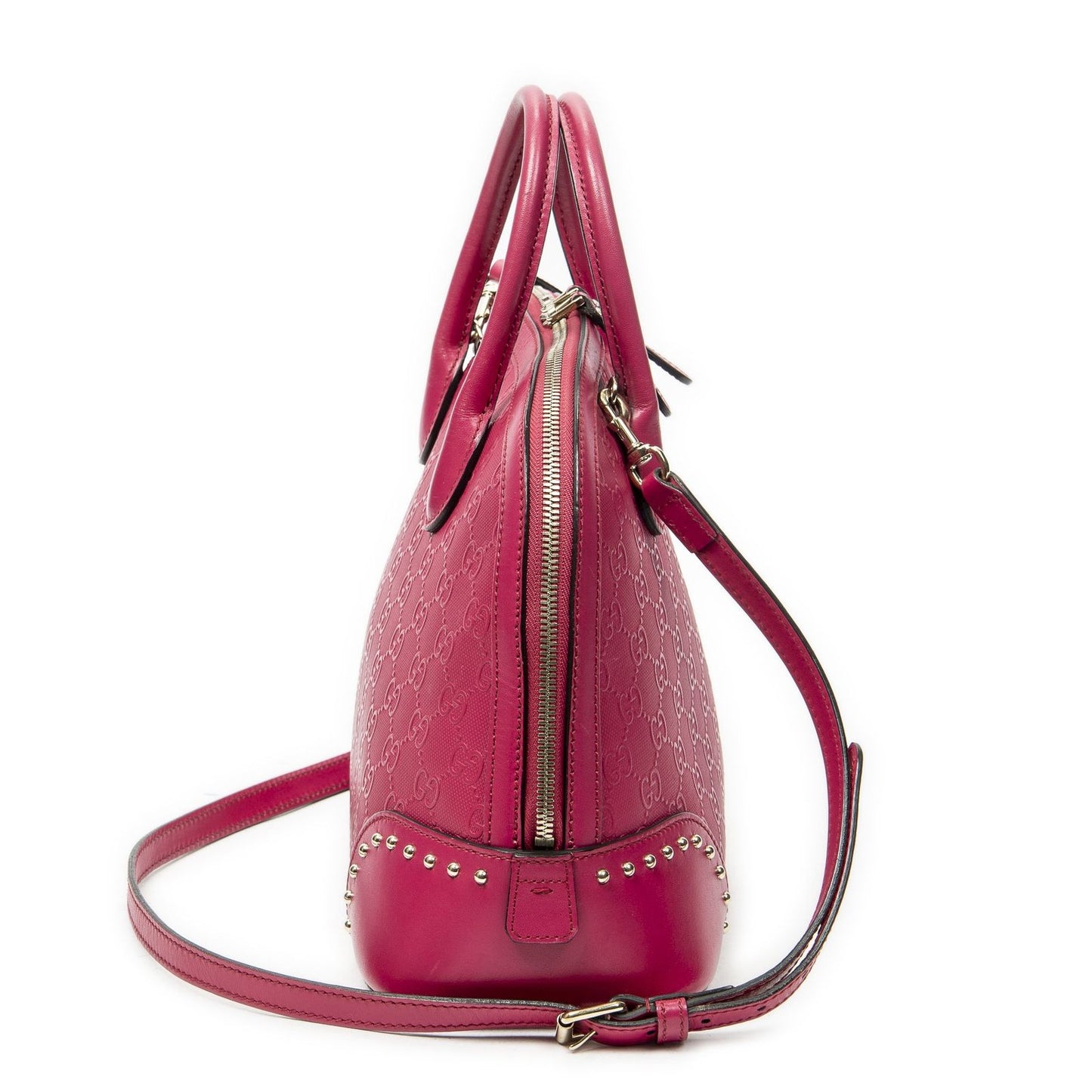 Gucci Stud Dome Tote Fuchsia Pink Guccissima — view 4