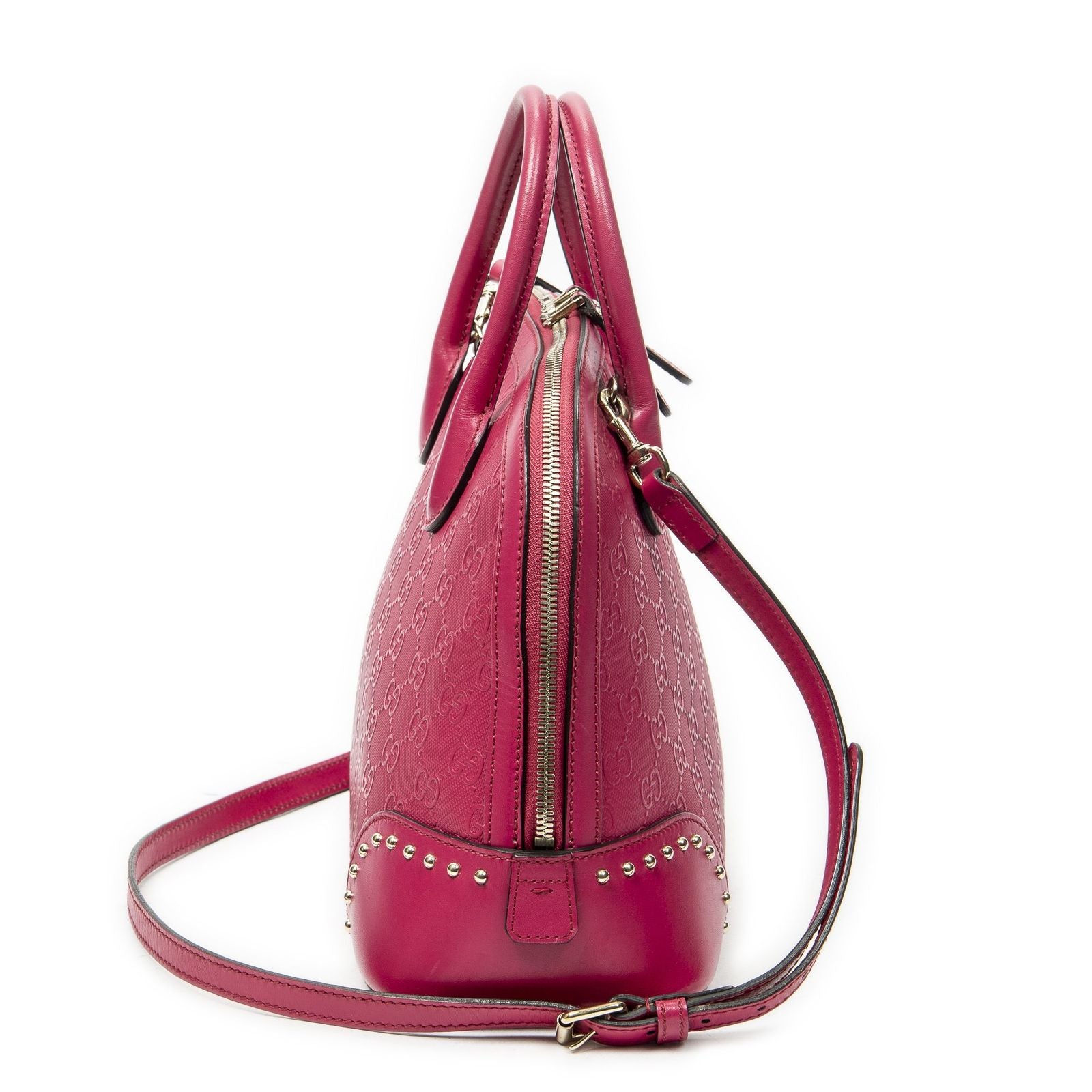 Gucci Stud Dome Tote Fuchsia Pink Guccissima — view 4