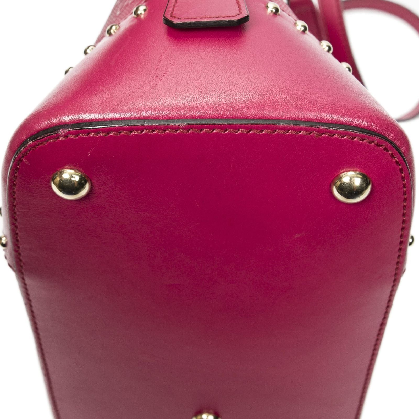 Gucci Stud Dome Tote Fuchsia Pink Guccissima — view 8
