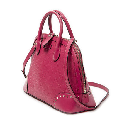 Gucci Stud Dome Tote Fuchsia Pink Guccissima — view 2