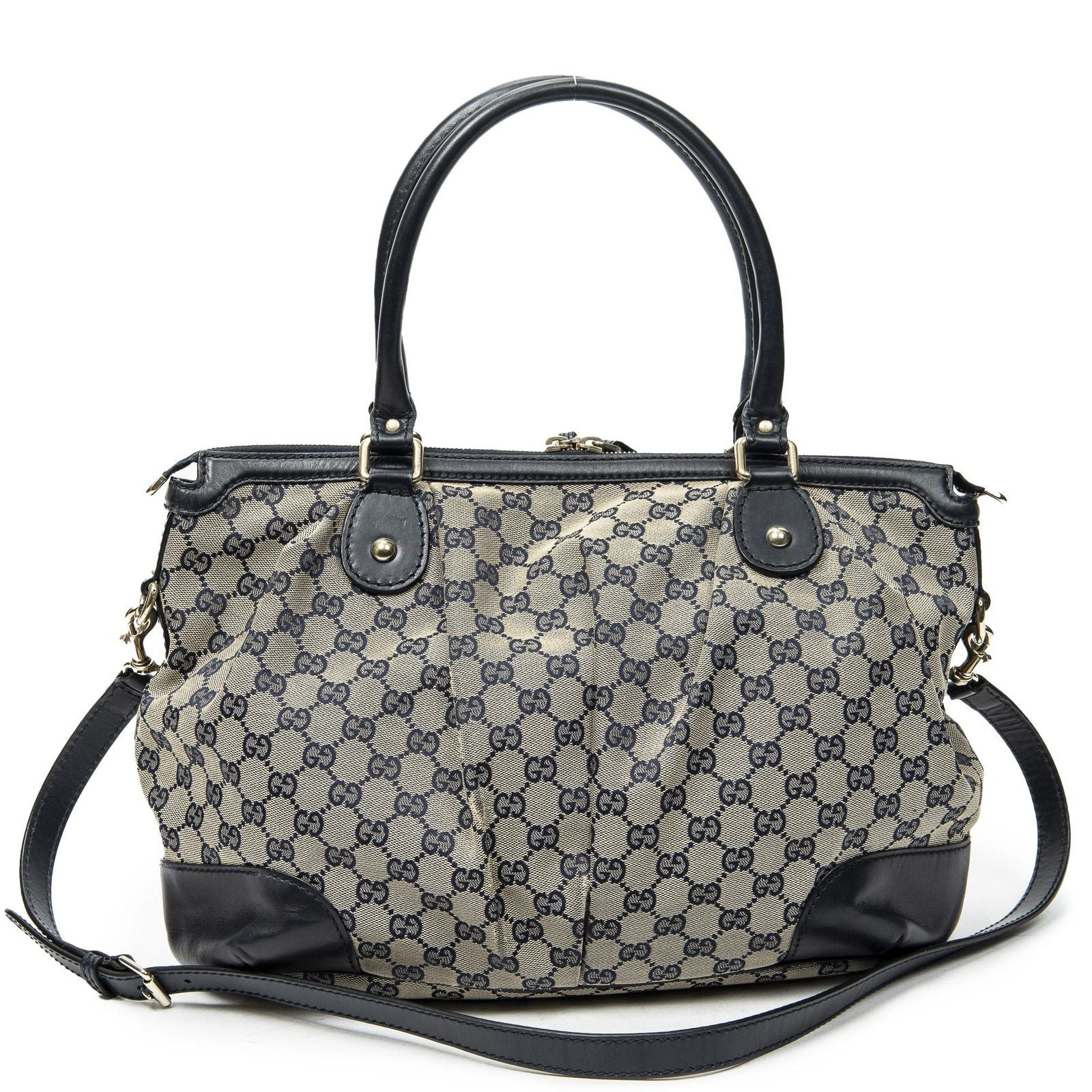 Gucci Sukey Tote Navy Beige GG Canvas — view 5
