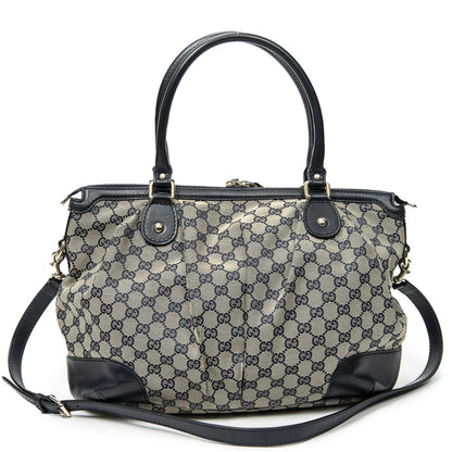 Gucci Sukey Tote Navy Beige GG Canvas — view 5