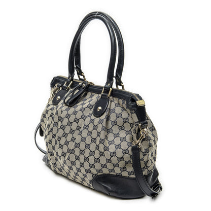 Gucci Sukey Tote Navy Beige GG Canvas — view 2