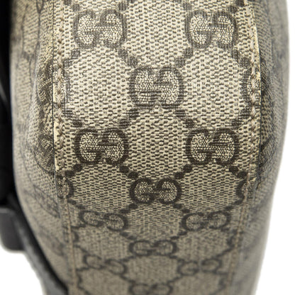 Gucci Buckle Flap Messenger Bag Black Beige Supreme Canvas — view 8