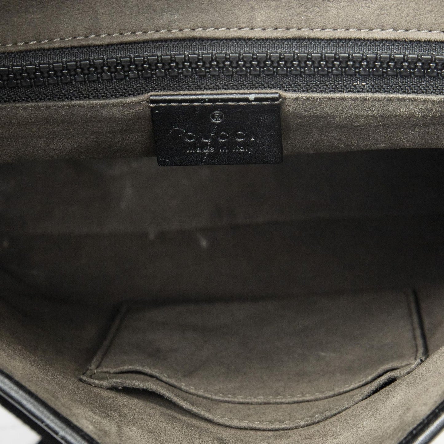 Gucci Buckle Flap Messenger Bag Black Beige Supreme Canvas — view 9