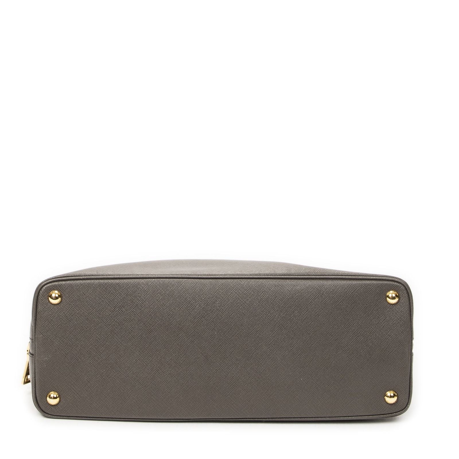 Prada Large Zip Promenade Gray Saffiano Leather Messenger — view 6