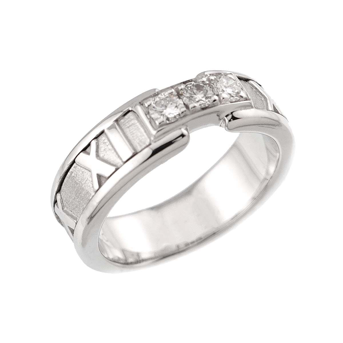 Tiffany & Co Atlas Ring Diamond 18k WG White Gold 750 — view 5