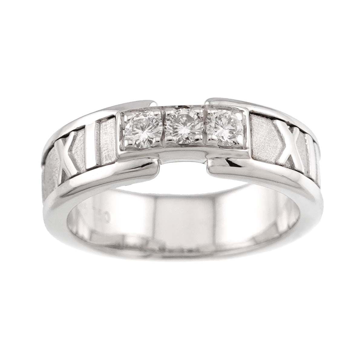 Tiffany & Co Atlas Ring Diamond 18k WG White Gold 750 — view 2