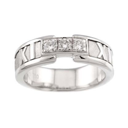 Tiffany & Co Atlas Ring Diamond 18k WG White Gold 750 — view 2