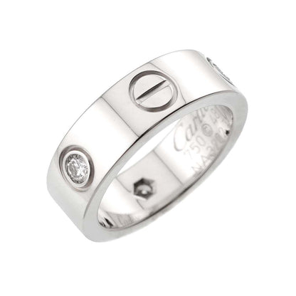 Cartier Love 48 Ring Half Diamond 18k WG White Gold 750 — view 4