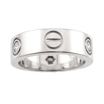 Cartier Love 48 Ring Half Diamond 18k WG White Gold 750 — view 2