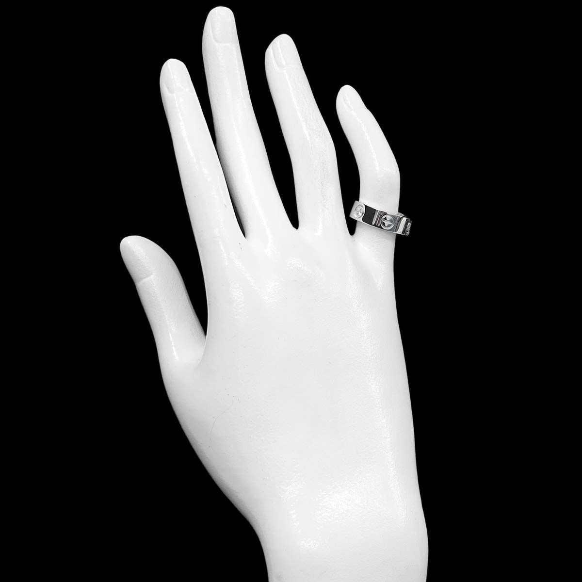 Cartier Love 48 Ring Half Diamond 18k WG White Gold 750 — view 6