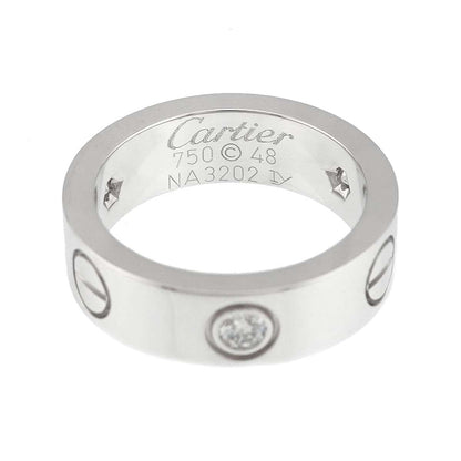 Cartier Love 48 Ring Half Diamond 18k WG White Gold 750 — view 3