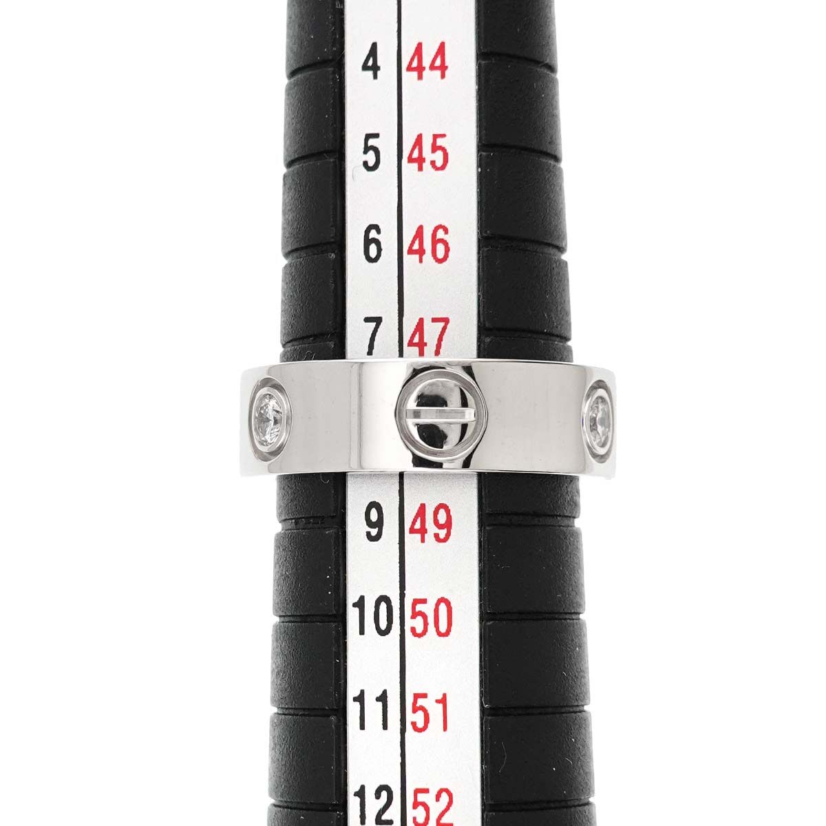 Cartier Love 48 Ring Half Diamond 18k WG White Gold 750 — view 5