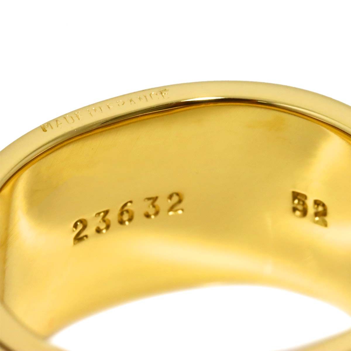 Hermes Collier de Chien Studs 52 Ring Enamel 18k YG Yellow Gold 750 — view 4