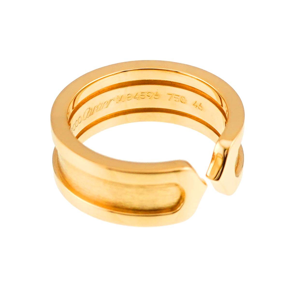 Cartier C2 46 Ring 18k YG Yellow Gold 750 2C Logo — view 4