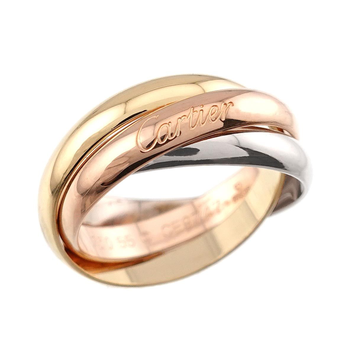 Cartier Trinity MM 55 Ring 18k YG WG PG Consecutive Suri Gold 750 — view 4