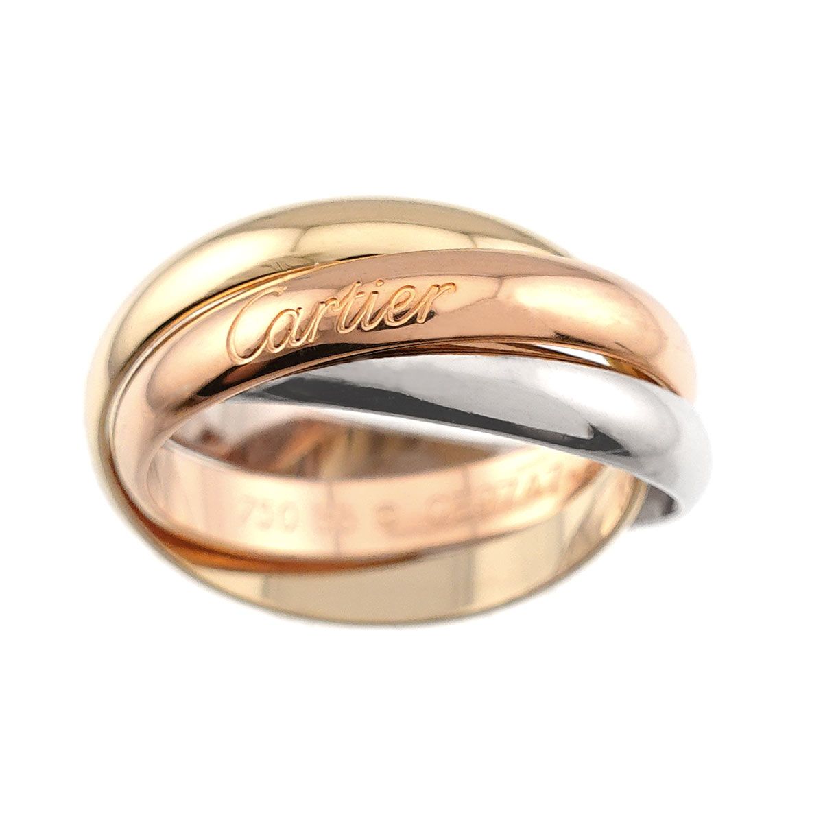 Cartier Trinity MM 55 Ring 18k YG WG PG Consecutive Suri Gold 750 — view 2