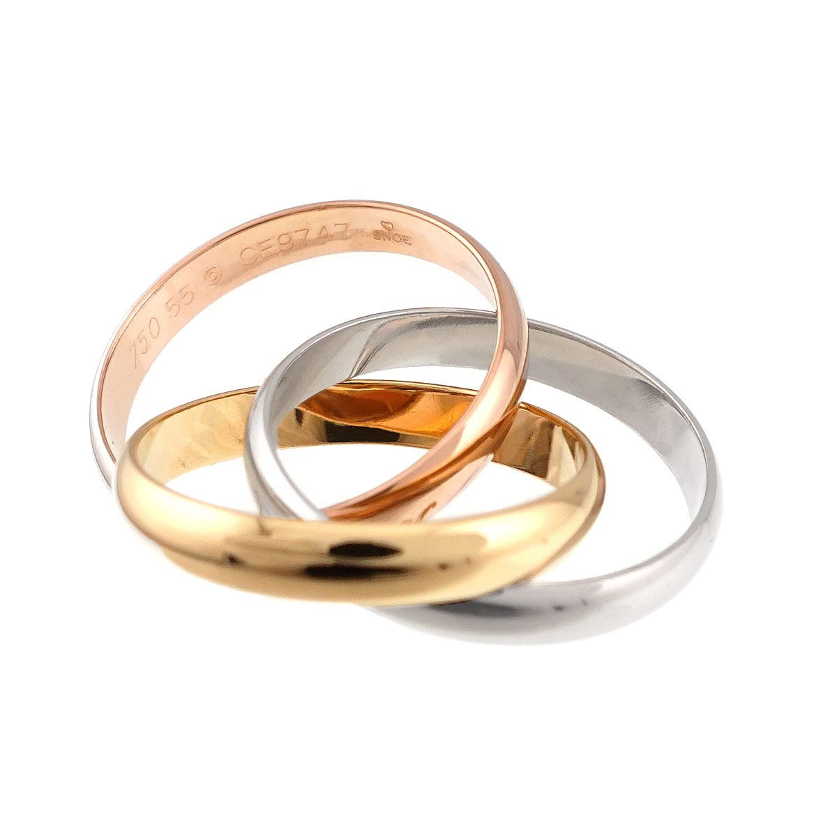 Cartier Trinity MM 55 Ring 18k YG WG PG Consecutive Suri Gold 750 — view 3