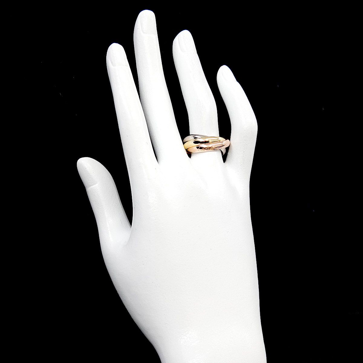 Cartier Trinity MM 55 Ring 18k YG WG PG Consecutive Suri Gold 750 — view 7