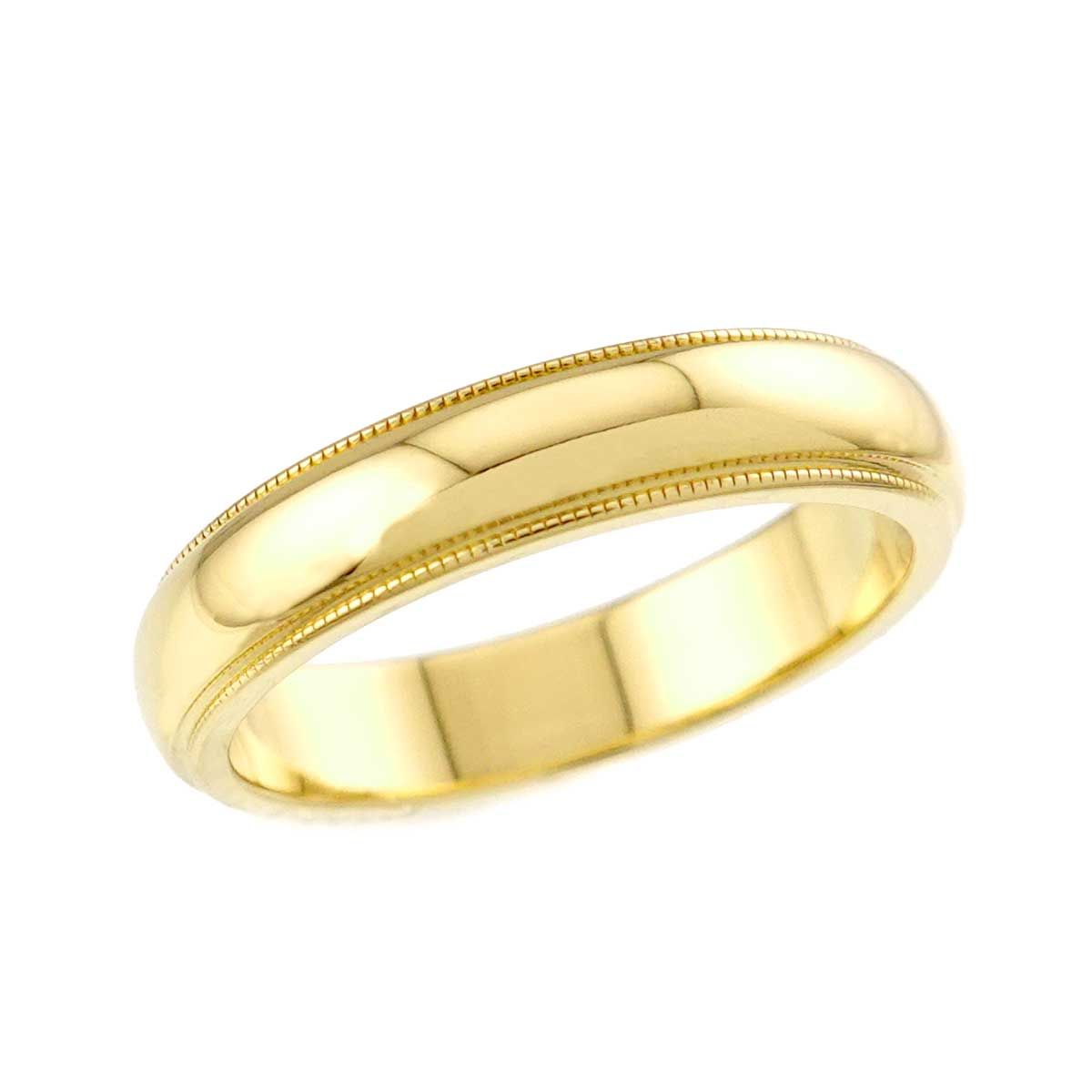 Tiffany & Co Milgrain Band Ring 18k YG Yellow Gold 750 Together — view 4