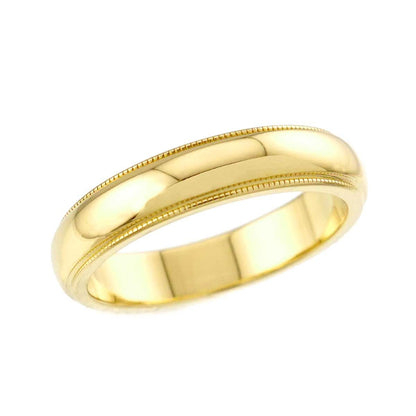 Tiffany & Co Milgrain Band Ring 18k YG Yellow Gold 750 Together — view 4