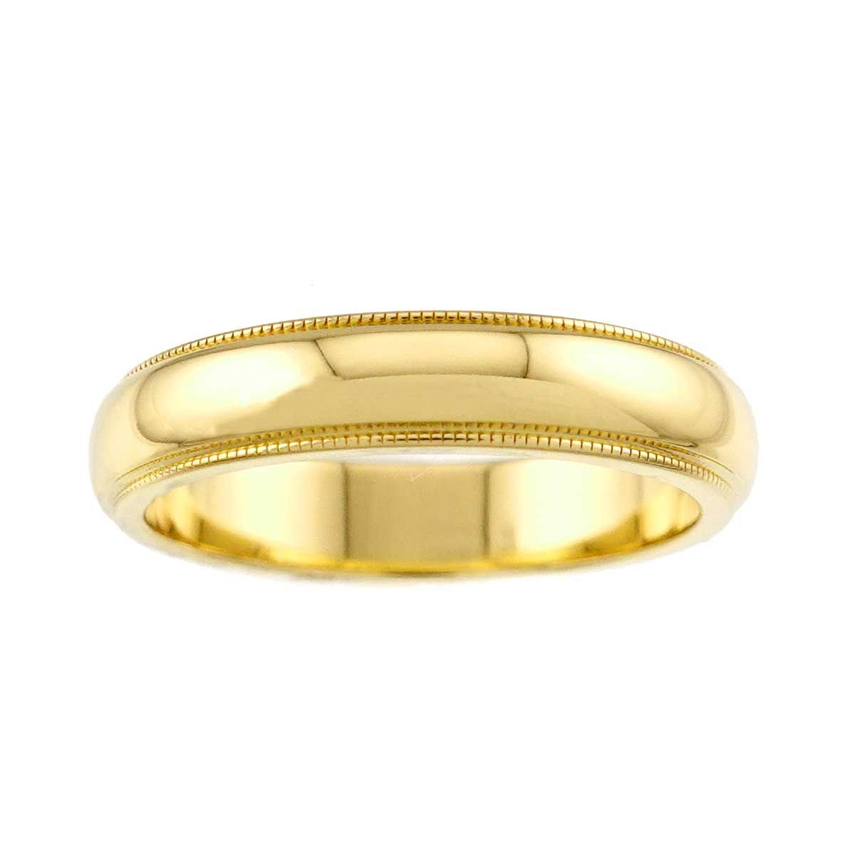 Tiffany & Co Milgrain Band Ring 18k YG Yellow Gold 750 Together — view 2