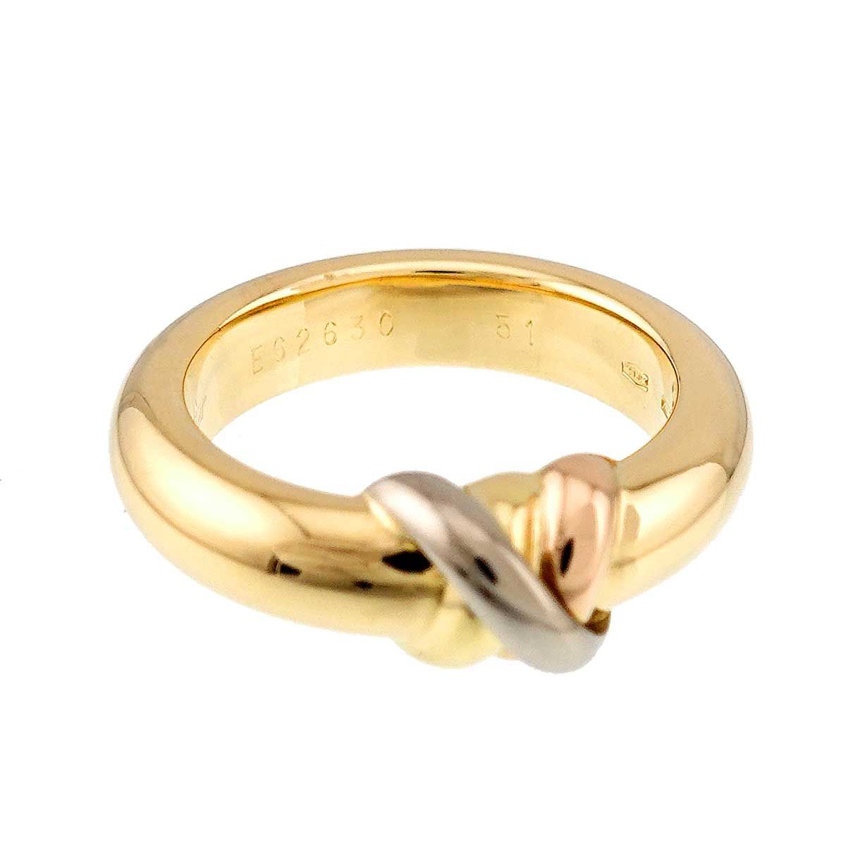 Cartier Red 51 Ring 18k YG WG PG Suri Gold Trinity — view 4