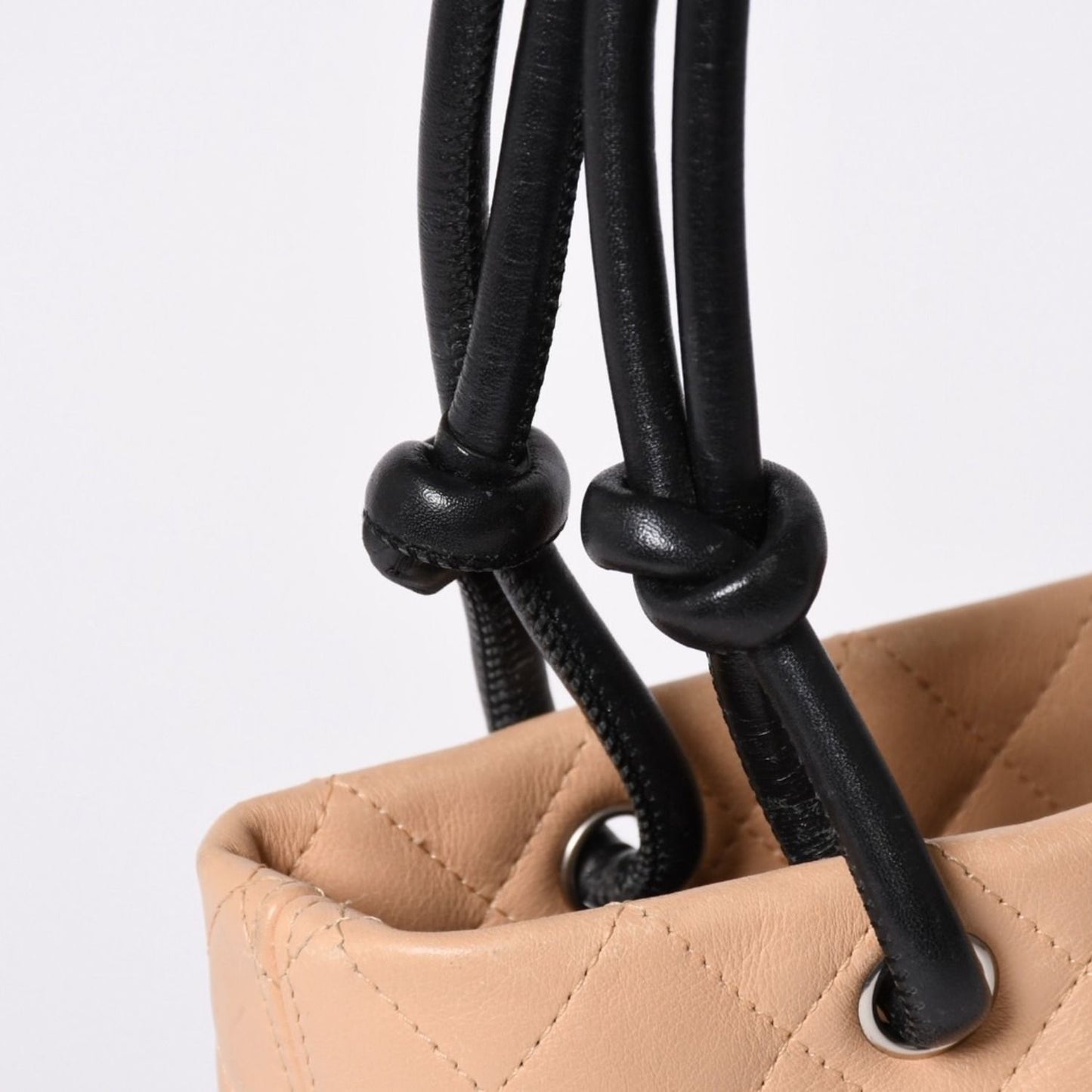 Chanel Canbon Cambon Line Small Tote Bag CC Logo Calfskin Beige — view 4