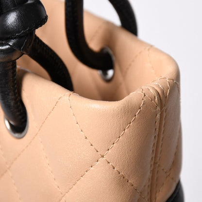 Chanel Canbon Cambon Line Small Tote Bag CC Logo Calfskin Beige — view 8
