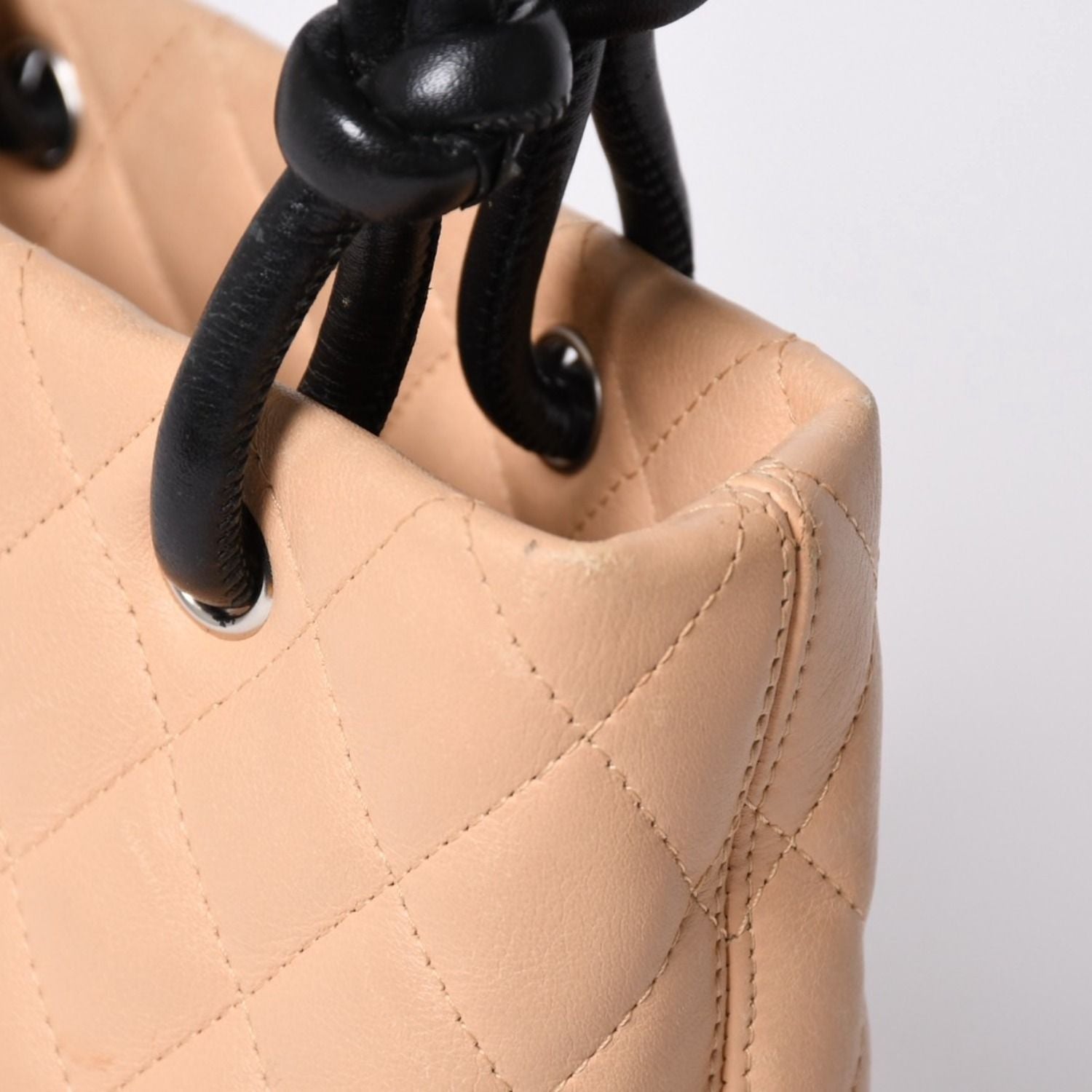 Chanel Canbon Cambon Line Small Tote Bag CC Logo Calfskin Beige — view 6