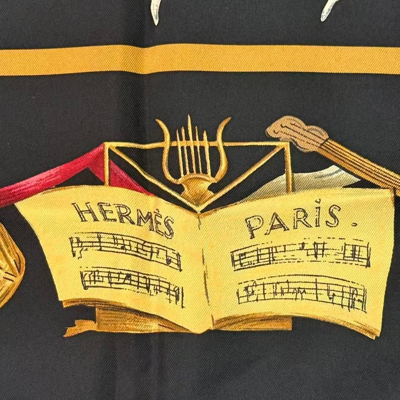 Hermes Carre 90 Scarf Silk la Dance Ballet Dancer Ballerina Black — view 7