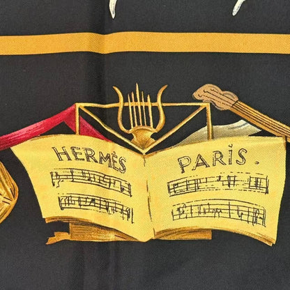 Hermes Carre 90 Scarf Silk la Dance Ballet Dancer Ballerina Black — view 7