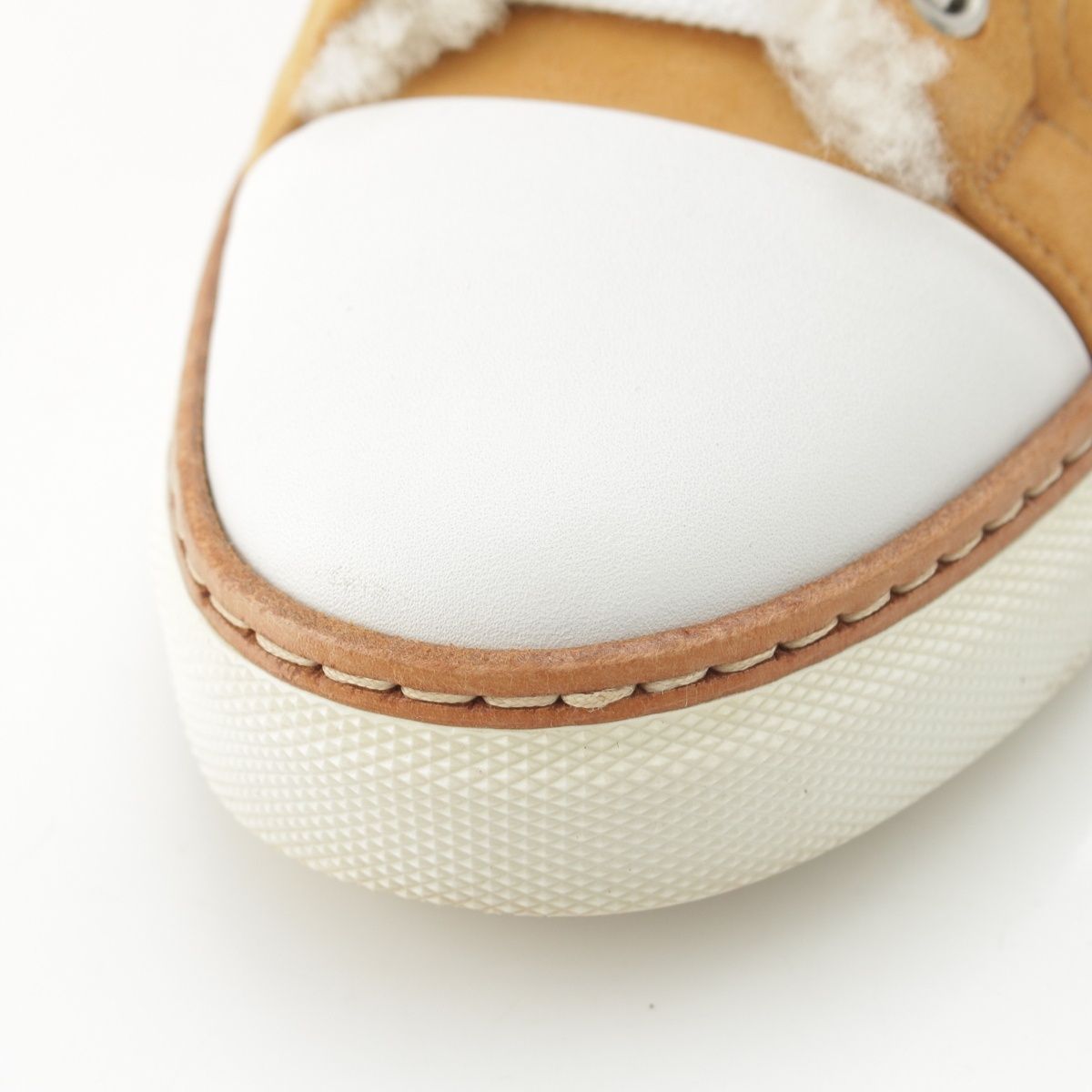 Hermes Jimi Shearling High Cut Sneakers Beige White — view 8