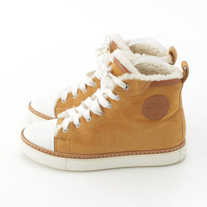 Hermes Jimi Shearling High Cut Sneakers Beige White — view 3