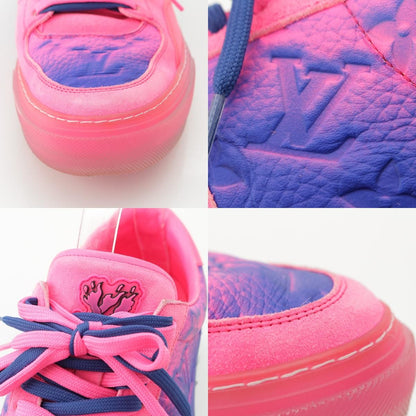 Louis Vuitton LV Ori Line Leather Suede Sneakers Pink Blue — view 8