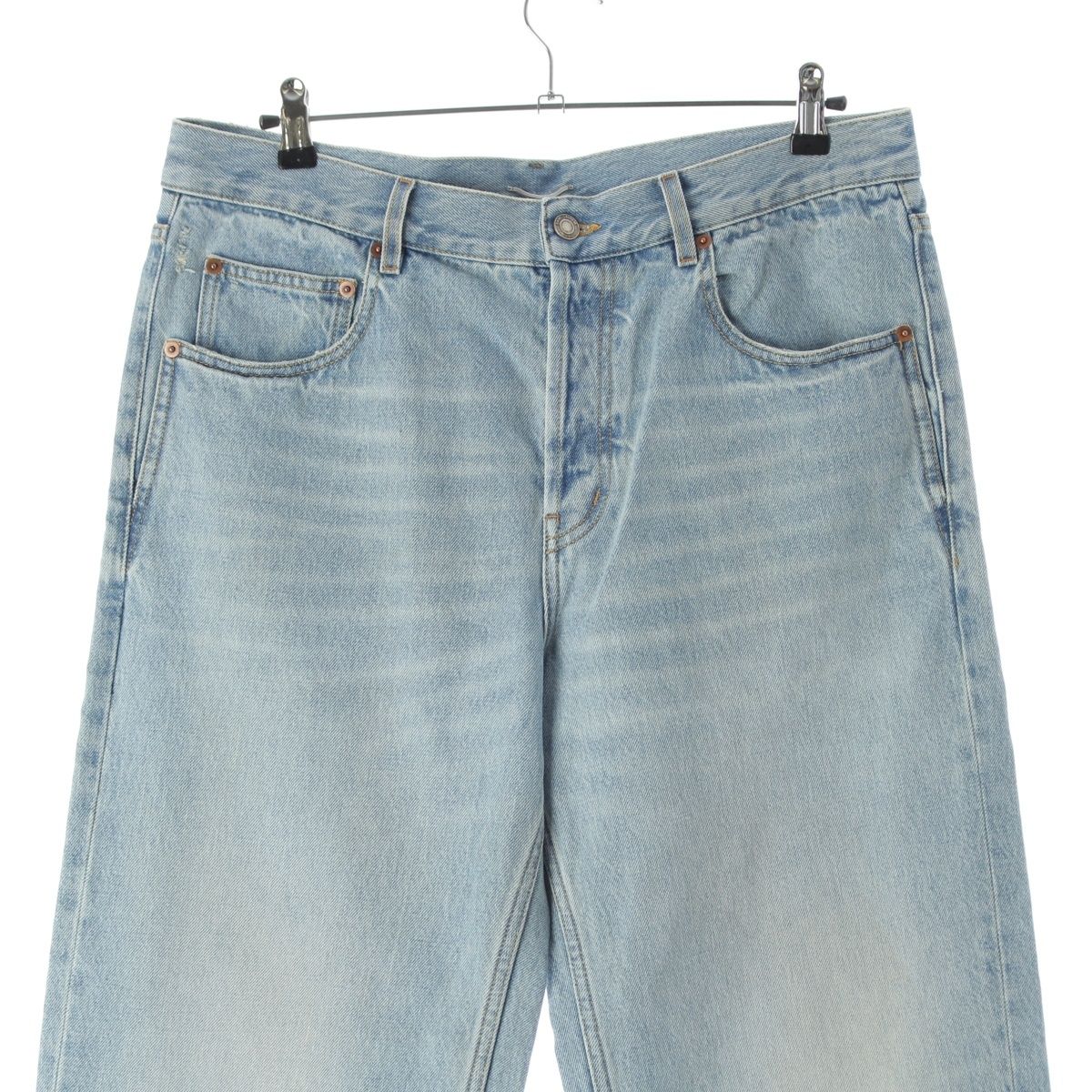 Saint Laurent Cotton Mid Straight Baggy Jeans Ice Wash Denim Pants Michigan — view 3