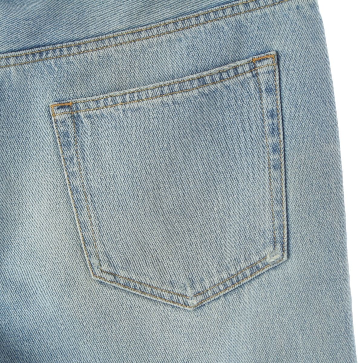 Saint Laurent Cotton Mid Straight Baggy Jeans Ice Wash Denim Pants Michigan — view 6