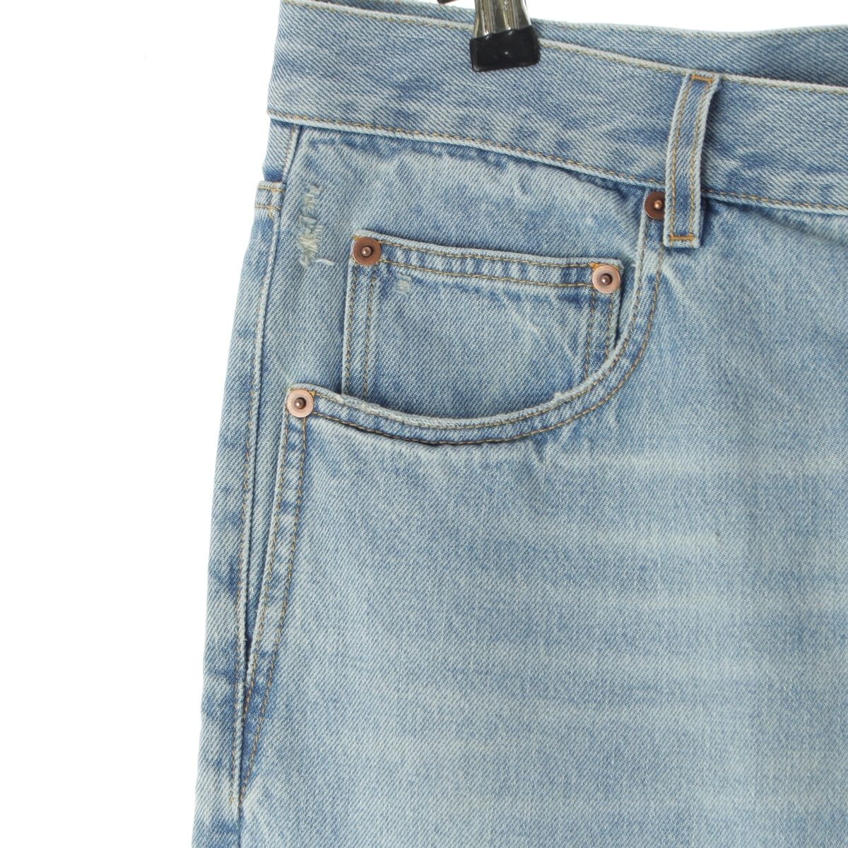 Saint Laurent Cotton Mid Straight Baggy Jeans Ice Wash Denim Pants Michigan — view 4